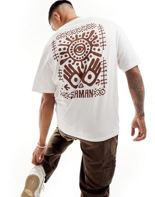 Jack & Jones oversized shaman back print t-shirt in white Jack & Jones
