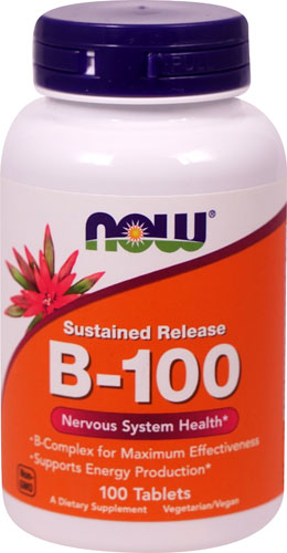 NOW B-100 пролонгированного действия - 100 таблеток NOW Foods