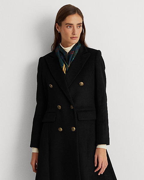 Двубортное пальто из смесовой шерсти Ralph Lauren