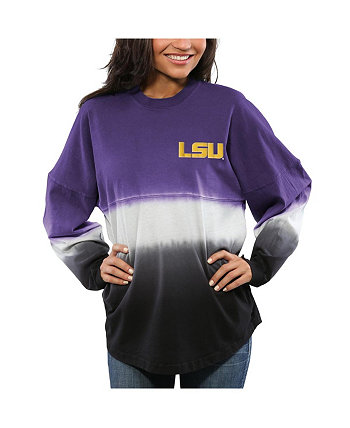 Women's Purple LSU Tigers Ombre Long Sleeve Dip-Dyed Spirit Jersey Spirit Jersey