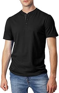 H2H Mens Casual Premium Slim Fit Henley T-Shirts Short Sleeve Lightweight H2H