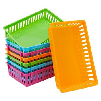 Classroom Storage Bins Baskets, Small Plastic Organizer (10.25 x 6.5 In, 8 Pack) Bright Creations