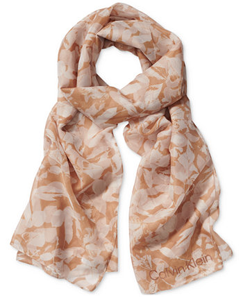 Женский шифоновый шарф с принтом листьев Calvin Klein