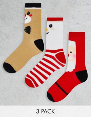Рождественская новинка, 3 пары разноцветных носков Brave Soul Brave Soul