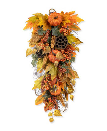 25-дюймовый осенний подарок с тыквенными листьями H Glitzhome