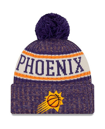 Мужская фиолетовая спортивная вязаная шапка Phoenix Suns с манжетами и помпоном New Era