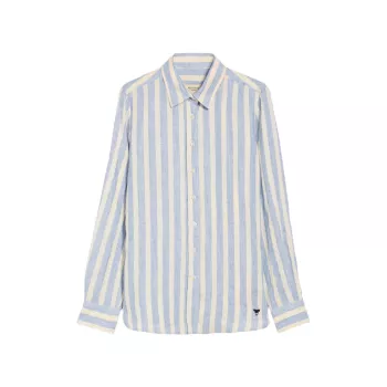 Lari Striped Linen Button-Up Shirt Weekend Max Mara