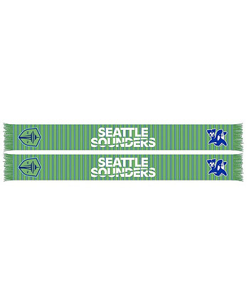Мужской и женский зеленый трикотажный шарф Seattle Sounders FC 2024 с крючками Ruffneck Scarves