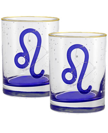 Leo Zodiac Double Old-Fashioned Glass, Set of 2 Culver