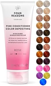 Four Reasons Color Mask - Chocolate - (27 Colors) Toning Treatment, Color Depositing Conditioner, Tone & Enhance Color-Treated Hair - Semi Permanent Hair Dye, Vegan and Cruelty-Free, 6.76 fl oz Four Reasons