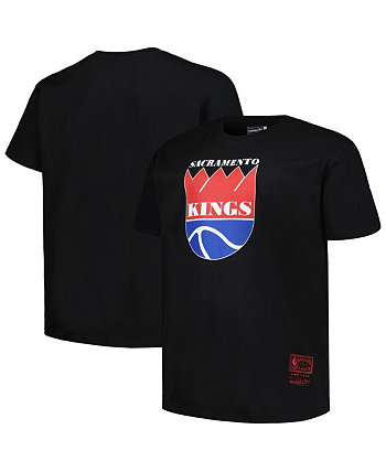 Мужская черная рваная футболка с логотипом Sacramento Kings Big and Tall Hardwood Classics в винтажном стиле Mitchell & Ness