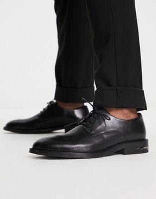 Walk London oliver lace up shoes in black  leather  WALK London