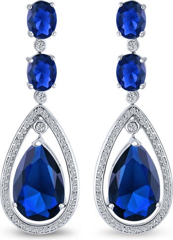 Крупные синие серьги-капли из стерлингового серебра Bling Jewelry
