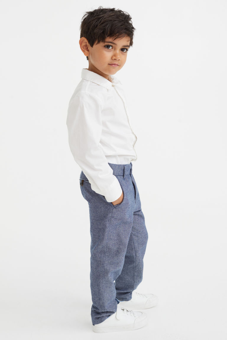 Хлопковые брюки чинос прямого кроя H&M