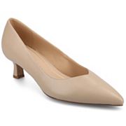 Journee Pammie Medium and Wide Width Women's Slip-On Kitten Heel Pumps Journee Collection