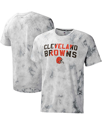 Мужская серая футболка реглан Cleveland Browns Разрешение тай-дай MSX by Michael Strahan