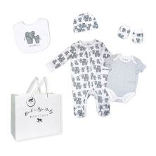 Baby Boys and Girls Hello Little One Layette, 5 Piece Set Rock A Bye Baby Boutique