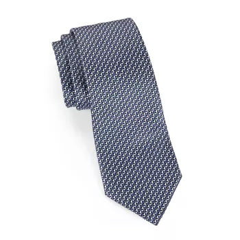 Шелковый галстук с треугольным принтом Zegna