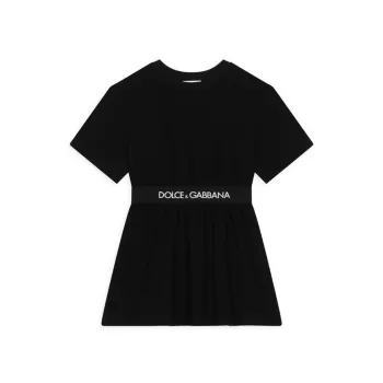 Маленькая девочка &amp;amp; Платье-футболка с логотипом для девочек Dolce & Gabbana
