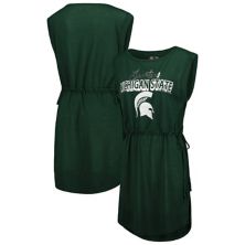 Women's G-III 4Her by Carl Banks Green Michigan State Spartans GOAT Swimsuit Cover-Up Dress In The Style