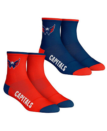 Молодежные носки для мальчиков и девочек, комплект из 2 носков для основной команды Washington Capitals, четверть длины Rock 'Em
