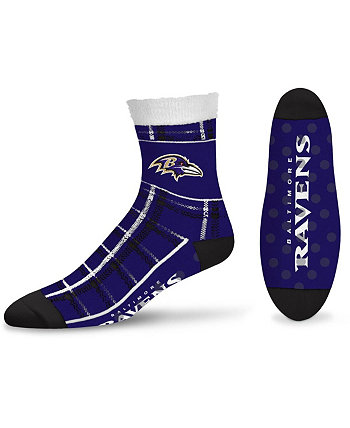 Женские носки до щиколотки в шотландскую клетку Baltimore Ravens For Bare Feet
