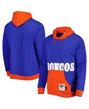 Мужской пуловер с капюшоном Royal Denver Broncos Big Face 5.0 Mitchell & Ness