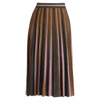 Kaleidoscope Striped Midi-Skirt ZIMMERMANN