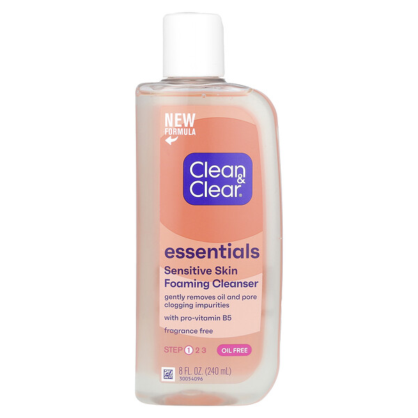Essentials, Очищающая пенка, для чувствительной кожи, без отдушек, 8 жидких унций (240 мл) Clean & Clear