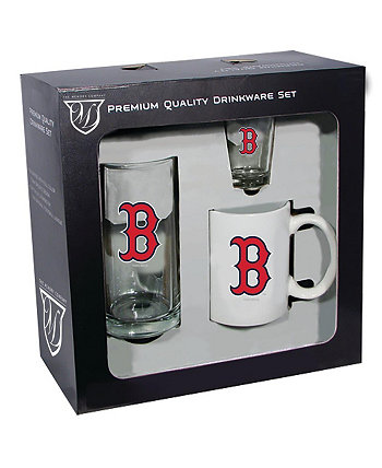 Boston Red Sox 15 oz Stein Кружка 11 унций и набор рюмок 2 унции Memory Company