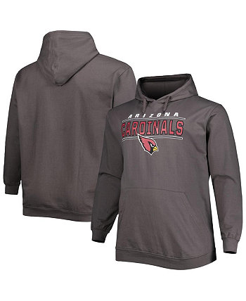 Мужской темно-серый пуловер с капюшоном и логотипом Arizona Cardinals Big and Tall Fanatics