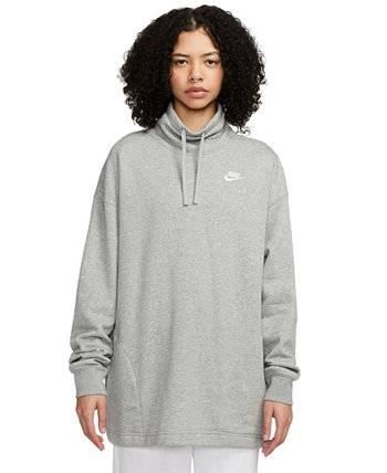 Женская спортивная одежда, большой флисовый свитшот с воротником-стойкой Club Nike
