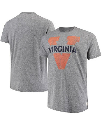 Men's Gray Virginia Cavaliers Big and Tall Tri-Blend T-shirt Original Retro Brand