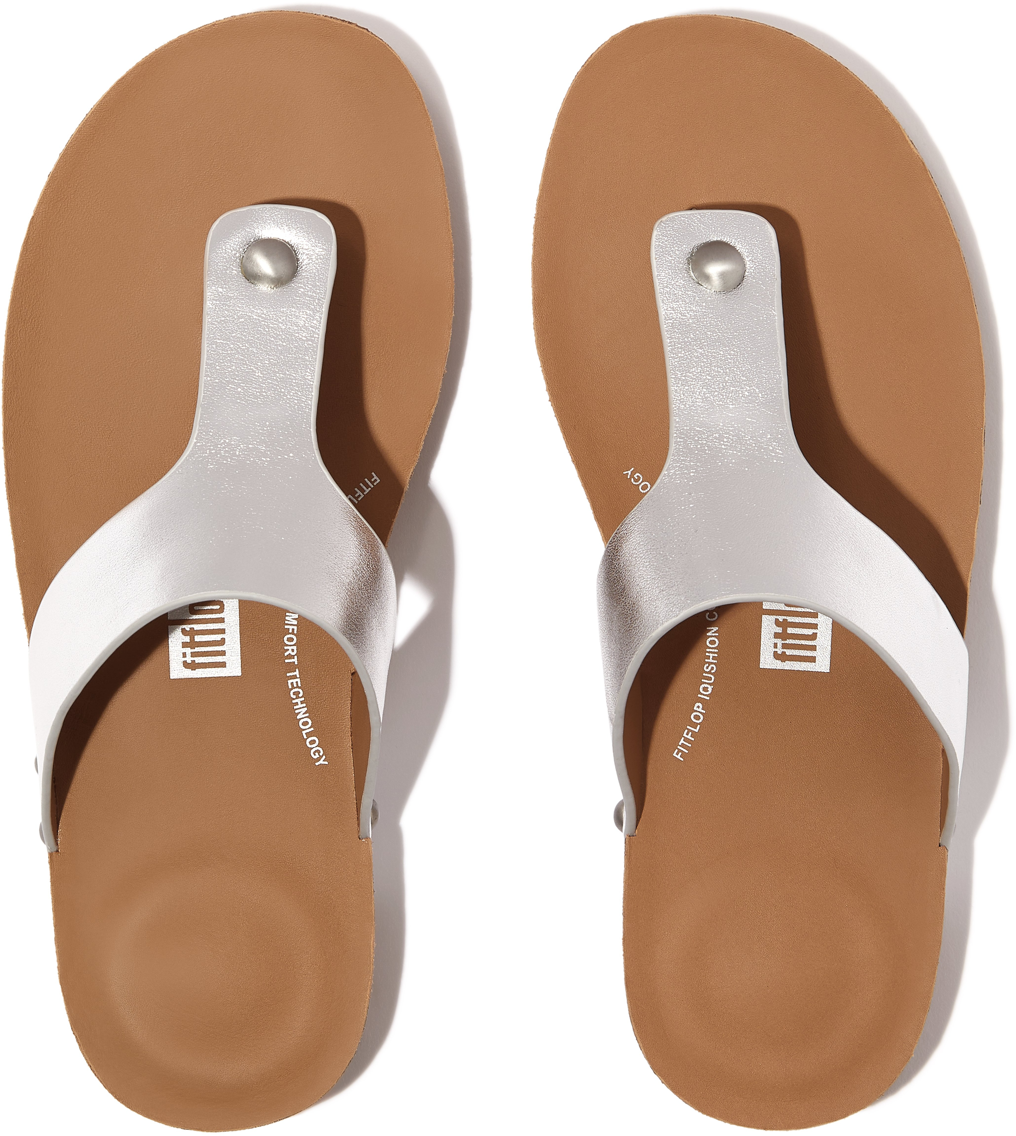 Iqushion Metallic-Leather Toe-Post Sandals FitFlop