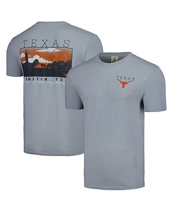 Men's Gray Texas Longhorns Campus Scene Comfort Colors T-shirt Image One