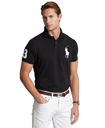 Заказать Поло рубашки Мужская рубашка-поло узкого кроя в сеточку Big Pony  на заказ Ralph Lauren, цвет - черный, по цене 15 630 рублей на маркетплейсе  Usmall.ru