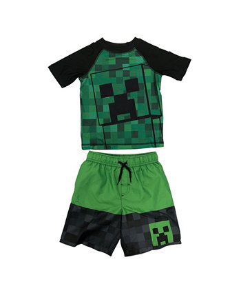 Little Minecraft Swimsuit, 2 Piece Set Dreamwave