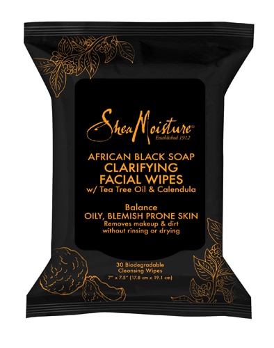 SheaMoisture African Black Soap Очищающие салфетки для лица для жирной и жирной кожи Кожа, склонная к высыпаниям -- 30 салфеток SheaMoisture
