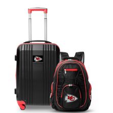 Kansas City Chiefs Premium 2-Piece Backpack and Carry-On Spinner Luggage Set NFL