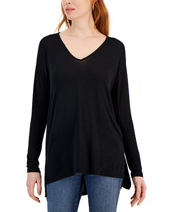 Women's Long Sleeve V-Neck Tunic, Created for Macy's INC International Concepts