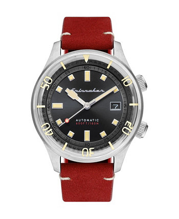 Мужские часы Bradner с автоматическим красным ремешком из натуральной кожи 42 мм Spinnaker