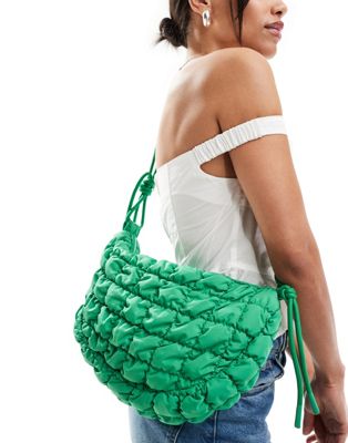 Зеленая нейлоновая сумка через плечо со сборками ASOS DESIGN ASOS DESIGN
