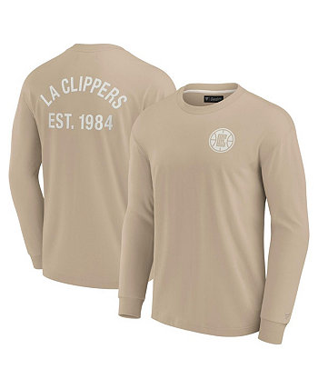 Men's and Women's Khaki LA Clippers Elements Super Soft Long Sleeve T-Shirt Fanatics Signature