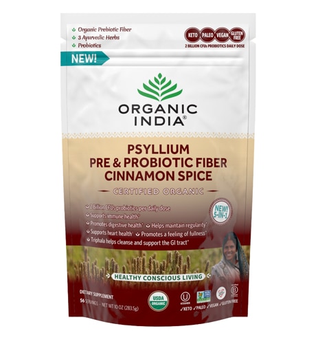 Organic India Psyllium Pre & Probiotic Fiber Cinnamon Spice -- 10 унций Organic India