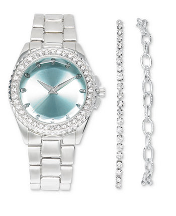 Подарочный набор женских серебристых часов-браслета диаметром 39 мм, созданный для Macy's I.N.C. International Concepts