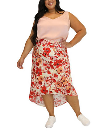 Женская юбка больших размеров с цветочным принтом и высокой низкой посадкой Maree Pour Toi