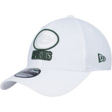 Men's New Era White Green Bay Packers Team White Out 39THIRTY Flex Hat New Era