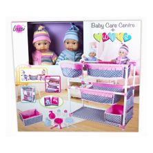 Детский центр Lissi для близнецов с двумя игрушечными куклами и принадлежностями для кормления Lissi