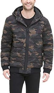 DKNY Men's Quilted Performance Hooded Bomber Jacket DKNY