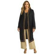 Jessica London Women's Plus Size Tipped Duster Cardigan Jessica London